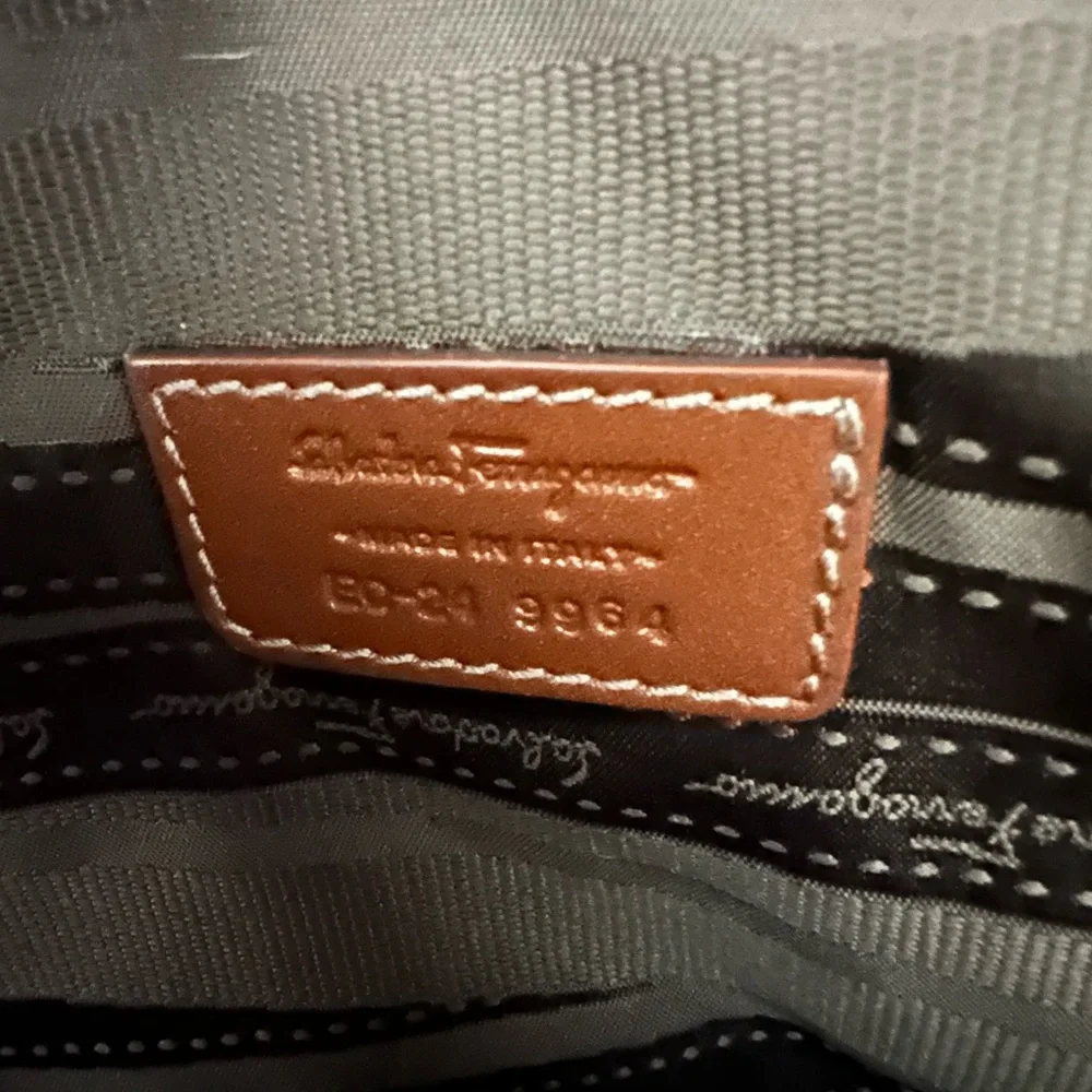 Salvatore Ferragamo Tan Leather Briefcase